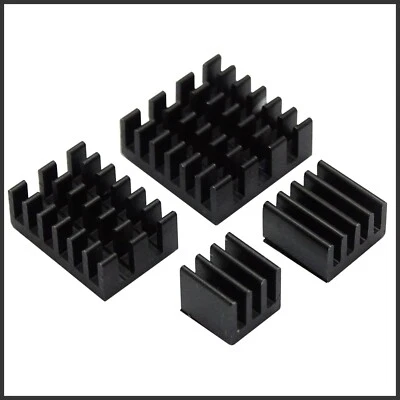 4tlg. Set Kühlkörper schwarz für Raspberry Pi 4 Model B Arduino inkl. Klebefolie