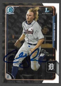 2015 BOWMAN CHROME #20  Cam Gibson  DETROIT TIGERS  SIGNED AUTOGRAPH AUTO COA