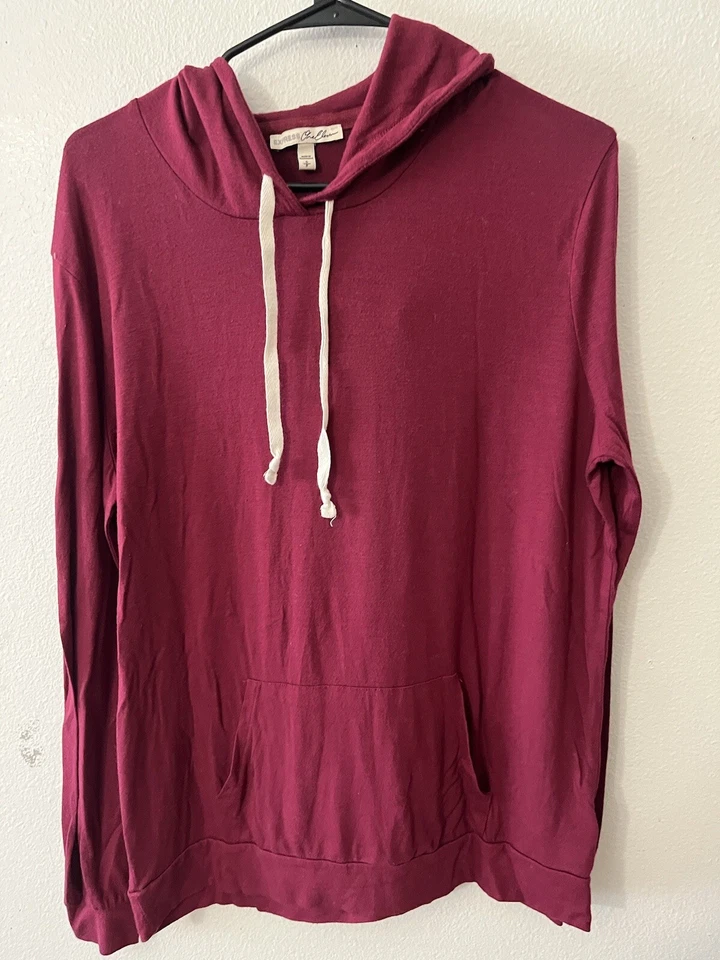 Женская толстовка с капюшоном Express One Eleven темно-бордовая слива размер S - Изображение 1 из 4