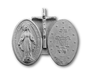 Miraculous Medal & Crucifix – Auto Visor Clip – Catholic Devotion/Travel - Picture 1 of 1