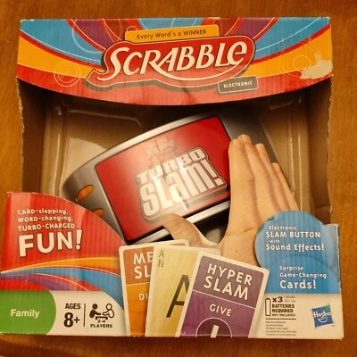 Hasbro SCRABBLE Electronic Turbo Slam Game Family Card & Word Game Sound Effects - Image 1 of 4
