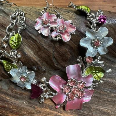 Betsy Johnson Rhinestone Necklace and Earring Set - Image 1 of 4