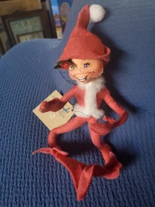 Vintage 1994 Annalee Bendable 12” Red Christmas Santa Pixie Elf Doll, USA - Picture 1 of 5