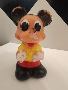 Vintage 1960s Mickey Mouse Rubber Squeak Toy Walt Disney Productions 5” Italy - Picture 1 of 8