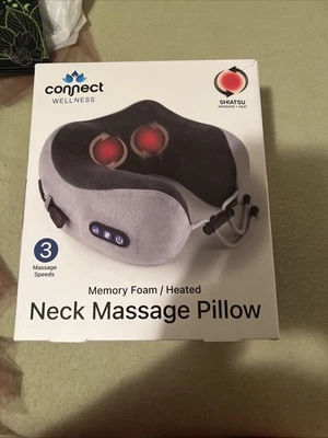 Almohada de masaje de cuello Connect Wellness gris masaje Shiatsu y calor con espuma de memoria Foto 1 de 4