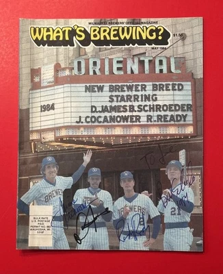 MILWAUKEE BREWERS Signed by 4 Rookie Magazine 1984 MLB Baseball Autograph - Image 1 of 4