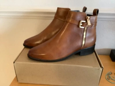 DUNE Tan Chesea Ankle Boots Zip Up PEPI Leather (UK 8 EU41 ) **NEW £189 - Image 1 of 4