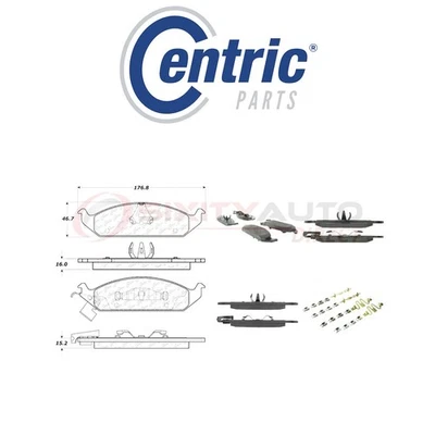 Centric Semi Metallic Brake Pads w Shim for 1995-2000 Chrysler Cirrus 2.0L wg Foto 1 de 4