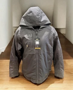 NEW Ariat Rebar DuraCanvas Gray Hooded Sherpa Lined Work Jacket Men’s XL Tall - Picture 1 of 19
