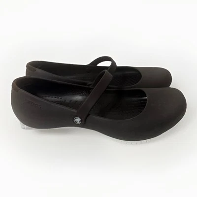 Женские рабочие туфли на плоской подошве Crocs Maryjane's 10 цвет коричневый Alice комфорт минималистский - Изображение 1 из 4