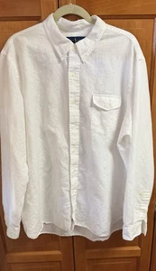 Ralph Lauren Shirt Mens XXL White Linen Cotton Button Down Pocket RL Anchor Logo - Picture 1 of 6
