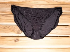 Vintage Black "Silken Heather" String Bikini Panty Size 8 XL by Vassarette - Picture 1 of 3