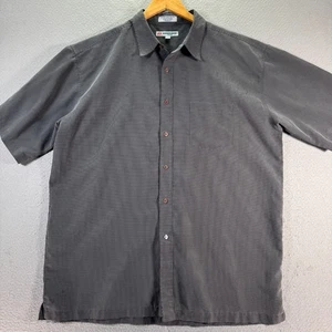 Vintage Anchor Blue Buton Up Shirt Men 2XL Gray Rayon Comfort Classic Trendy Y2K - Picture 1 of 10