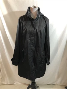 Calvin Klein Black Nylon Coat With Hood - Womens XL, Bust 23.5”, Length 34.5” - Picture 1 of 4