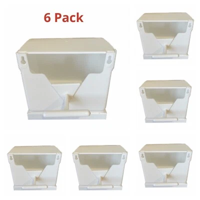 6 x Plastic Finch Nest Box With Hooks Front & Back For Cage Exotic Finches White - Image 1 of 4