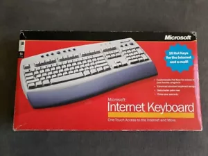 Microsoft Internet PS/2 Keyboard 2001 Hot Key W/Palm Rest NIB - Picture 1 of 11