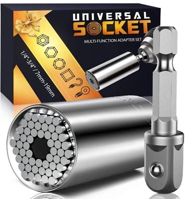 Universal SOCKET Wrench Tool 1/4-3/4  7mm-19mm Magic Grip Alligator Adapter Set - Image 1 of 3