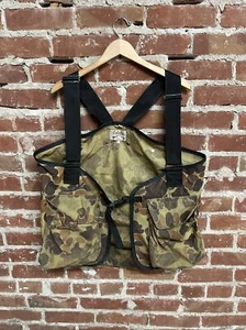 VTG Cabela's Duck Camo Hunting Vest USA Cargo Pockets Detachable Game Pouch L - Picture 1 of 3