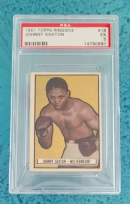 1951 Topps Ringside Boxing #18 ... Johnny Saxton ... PSA 5 EX - Image 1 of 4