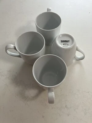 4 X Crate & Barrel Essential 15oz. White Porcelain Mug - Image 1 of 4