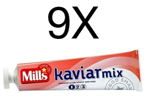 Mills Kaviar Mix Norwegischer Kaviar geräuchert Kabeljau Tube Aufstrich 9x175g - Bild 1 von 1