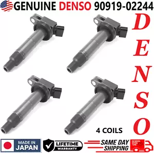 GENUINE DENSO x4 Ignition Coils For 2001-2012 Toyota Lexus Scion I4, 90919-02244 - Picture 1 of 5