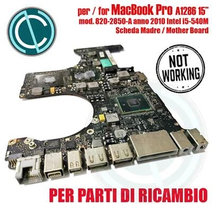 SCHEDA MADRE APPLE MACBOOK PRO A1286 15" 2010 MOTHER BOARD INTEL I5 820-2850-A - Imagen 1 de 3