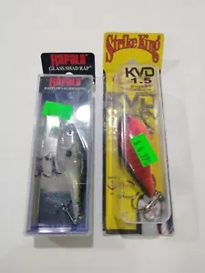 NEW RAPALA GLASS SHAD RAP GSR05and Strike King Crankbait Chili crawLot Of 2 NIB - Picture 1 of 5