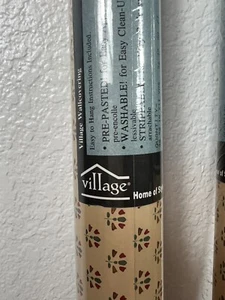 Vintage Village Wallcovering Wallpaper 2 Rolls Double Roll 56.37 Sq Ft Beige - Picture 1 of 13