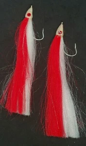 2 Fishing Teasers 5/0 Hooks Flies Fluke Flounder Striper Sea Bass Bait Rig Lure - Picture 1 of 7