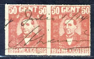Mexico Revenues, Veracruz Occupation 1914, 50 CENT, USA, pair, dated - Picture 1 of 2