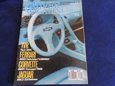 revue driver magazine n°4 alpine V6 turbo / tvr 350 i / corvette 1988 - Photo 1/4