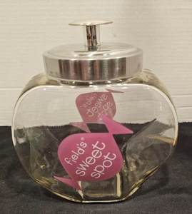 MARSHALL FIELD'S & COMPANY "FIELD'S SWEET SHOP" GLASS CANDY JAR WITH METAL LID - Picture 1 of 12