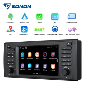 7" IPS Screen CarPlay Android 13 Auto Car GPS SatNav Stereo for BMW E39 5 Series - Picture 1 of 21