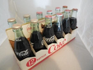 Lot of 12 Coca Cola Coke 6.5 oz Bottles Full & Carrier for 12 Bottles. - Picture 1 of 24