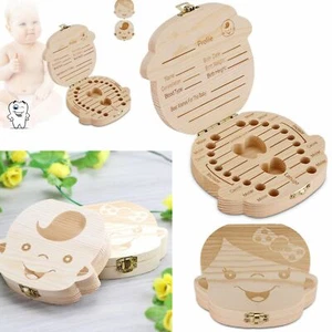 Baby Wooden Tooth Storage Box Kids Children Teeth Holder Keepsake Organizer Gift - Picture 1 of 12