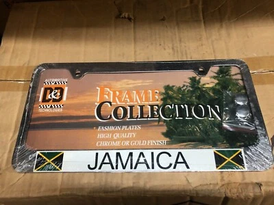 2x Jamaica Flag High Quality Stainless Steel Metal License Plate Frame Best Pair - Image 1 of 4