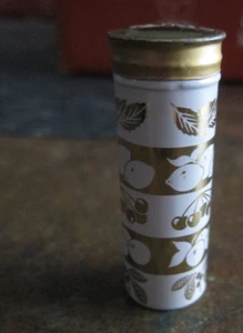 Vintage Tums For The Tummy Push Bottom Tin Advertising Can lipstick size Fruit - Picture 1 of 4