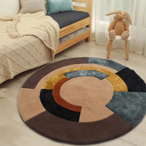 Round Rug, 8 ft Round Rug, Hand Tufted, 9x9, 10x10 Wool Round Carpet, Circle Rug - Image 1 of 4