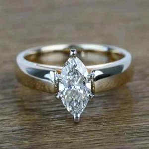2 Ct Marquise Cut IGI Certified Lab Grown Diamond Wedding Ring Real 950 Platinum - Picture 1 of 8