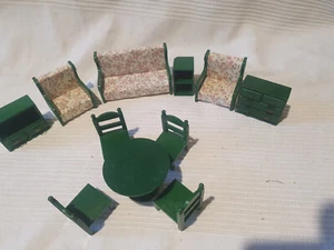 Paquete de muebles verdes vintage Sylvanian Families - Imagen 1 de 5