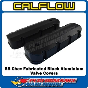 Fabricated Aluminium BB Chev 396 427 454 Valve Covers, Short Bolt Style, Black - Bild 1 von 3