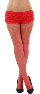 Classified Red Fishnet Tights Fancy Dress Hosiery One Size Fits Most - Picture 1 of 1