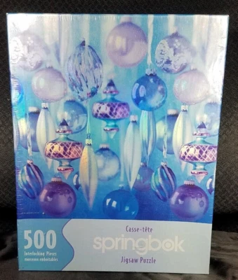 Springbok 500 Piece Jigsaw Puzzle Shiny Ornaments Christmas NEW Sealed 20"x20" - Image 1 of 4