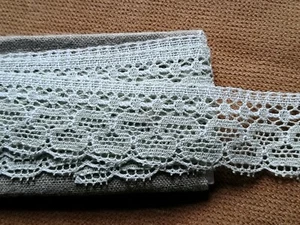 QUALITY GREEN / CREAM LINEN LACE EDGING - Picture 1 of 4