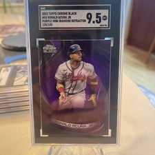 2022 Topps Chrome Black Purple Mini-Diamond Ref. /150 Ronald Acuna Jr SGC 9.5
