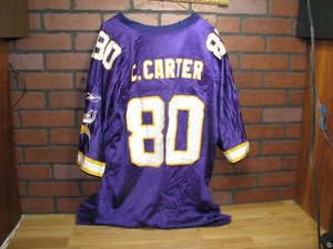 T-shirt Minnesota Vikings Chris Carter Hall of Fame XL calcio #80 viola uomo - Foto 1 di 7