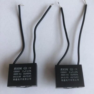 2PCS 450V 2UF CBB61 Ceiling Fan Motor Running Capacitor 2 Wire 50/60 Hz - Picture 1 of 3