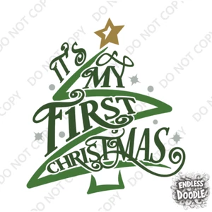 1er Regalo Navidad Plancha en DTF Transferencia Primera Navidad Decoraciones Camiseta Bebé - Imagen 1 de 6