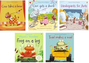 NEW x 5 USBORNE PHONIC books FROG on log TOAD COW CROC UNDERPANTS for ANTS 21cm - Picture 1 of 6